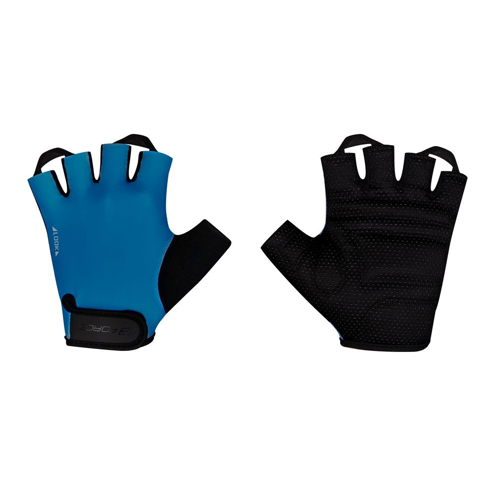 Велоперчатки короткие Force Look, blue, размер M
