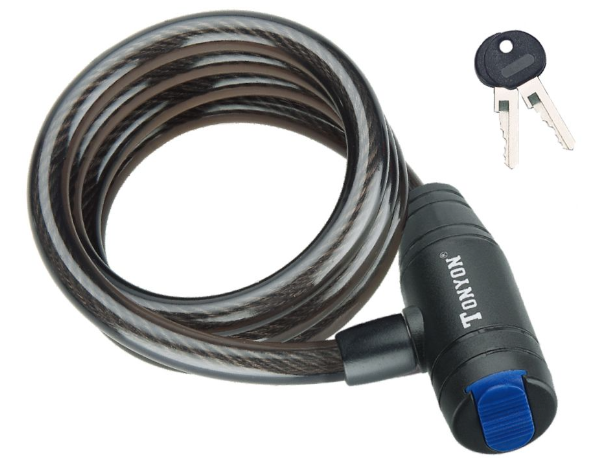 Тросовый велосипедный замок Tonyon 10x1200 506K-1012 (черный)