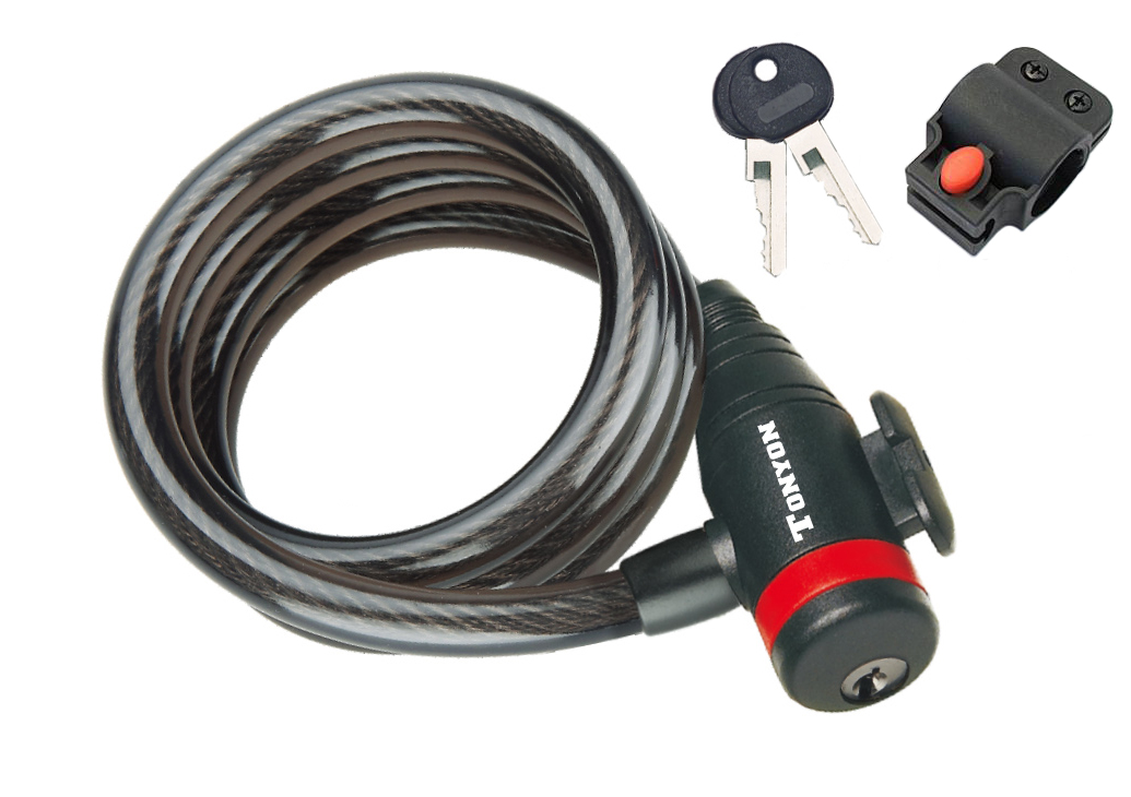 Тросовый велосипедный замок Tonyon 8x1800 511K-0818H (черный)